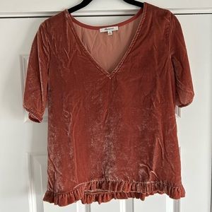 Madewell crushed velvet top